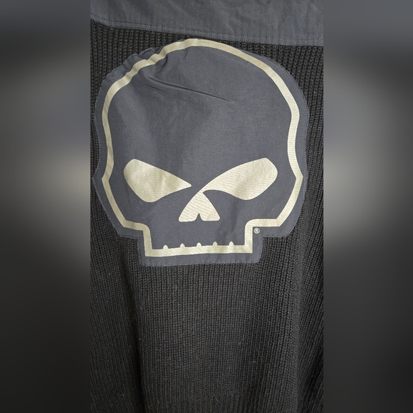 Men's Willie G Skull Sweater - Black BeautyPart Number: 96191-24VM size large - Picture 4 of 8